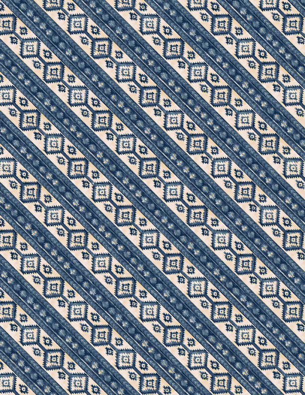 Riders On The Range - Diagonal Stripe Blue
