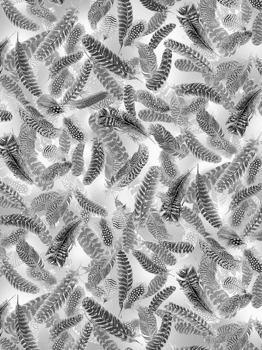 Gilded Feathers Dove Gray