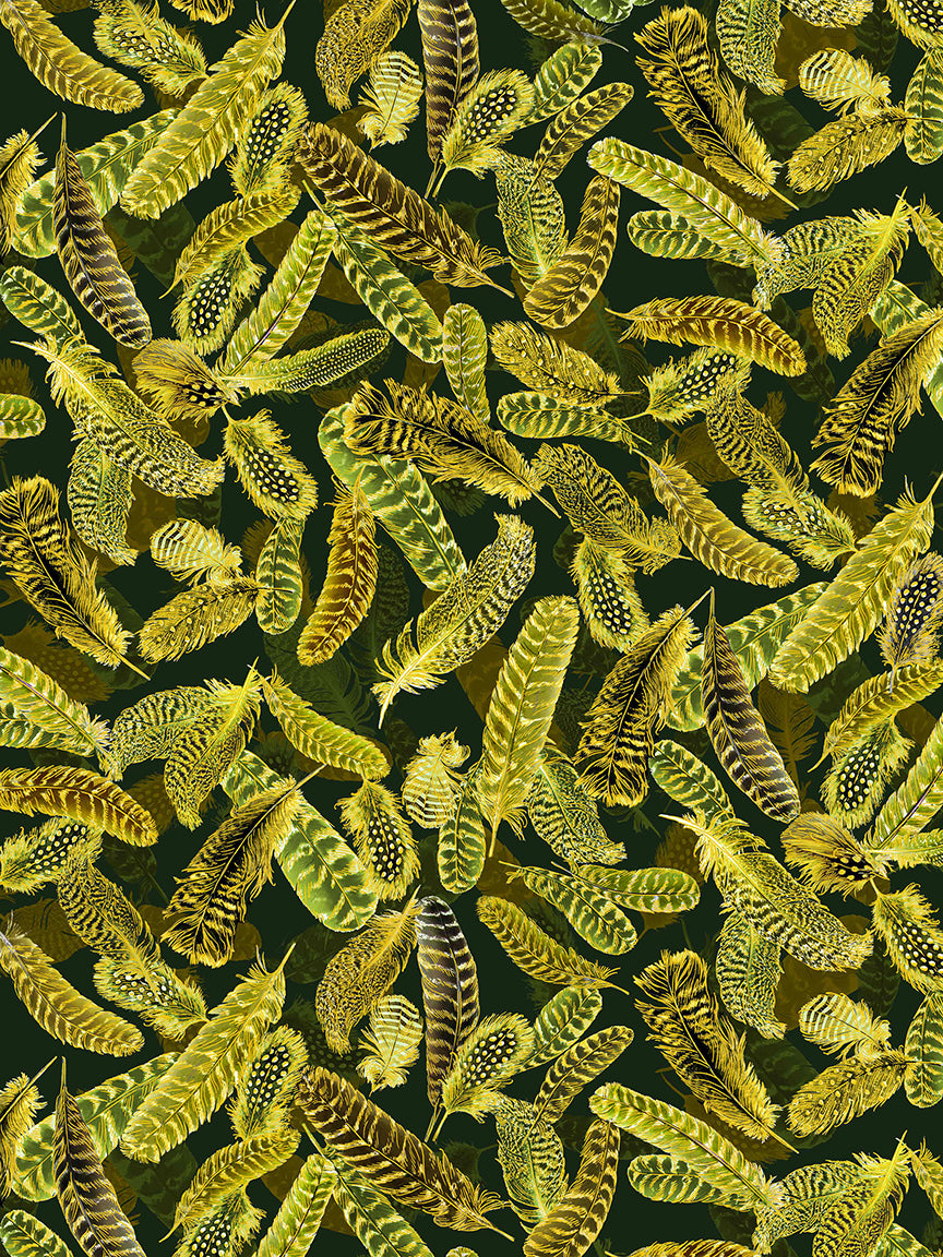 Gilded Feathers Forest Green