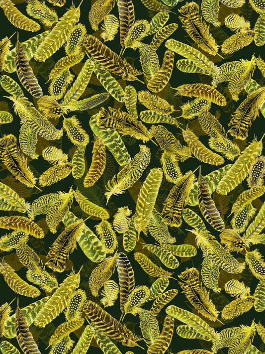 Gilded Feathers Forest Green