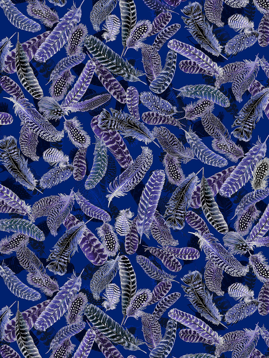 Gilded Feathers Cobalt Blue