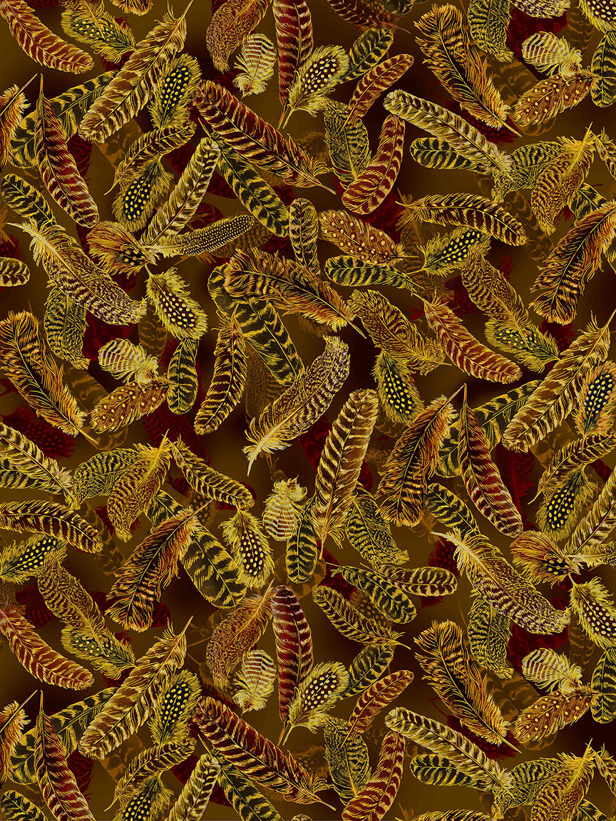 Gilded Feathers Acorn Brown