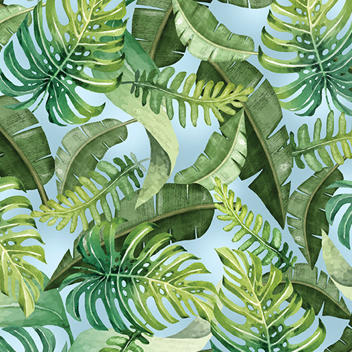 Leaves of Paradise Blue/Green