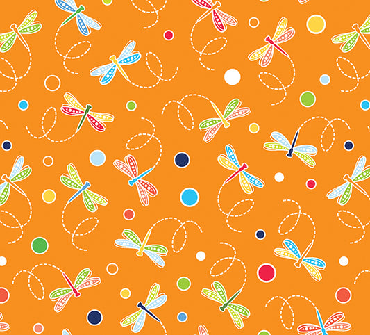 Dragonflies & Dots Orange