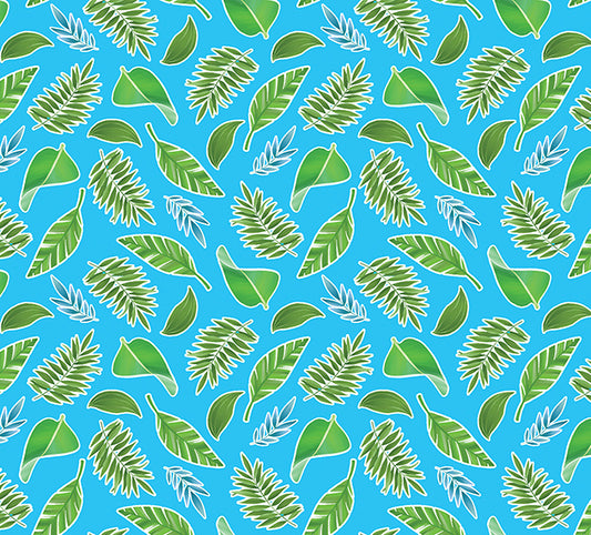 Tropical Leaves Medium Turquoise