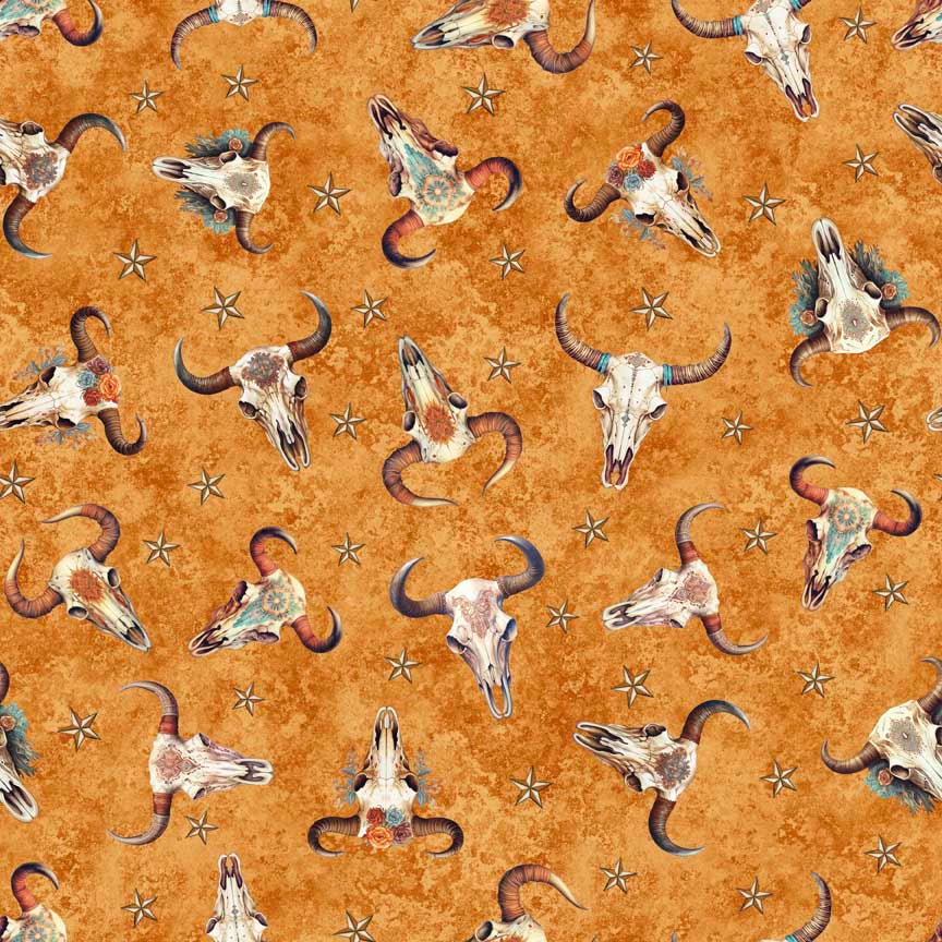 Running Wild - Cow Skulls - Amber