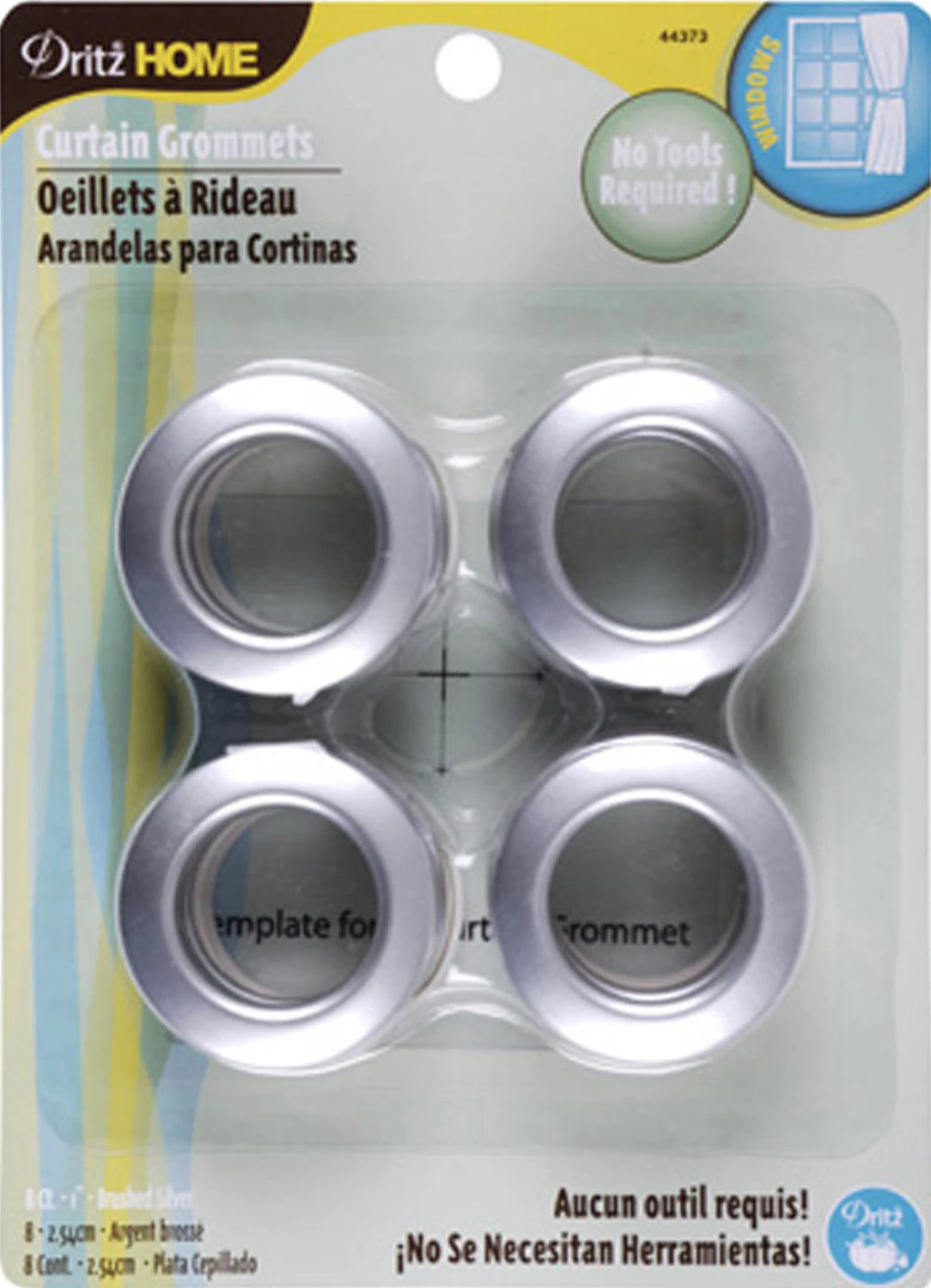 Curtain Grommet Medium Satin Nickel 1in 8ct