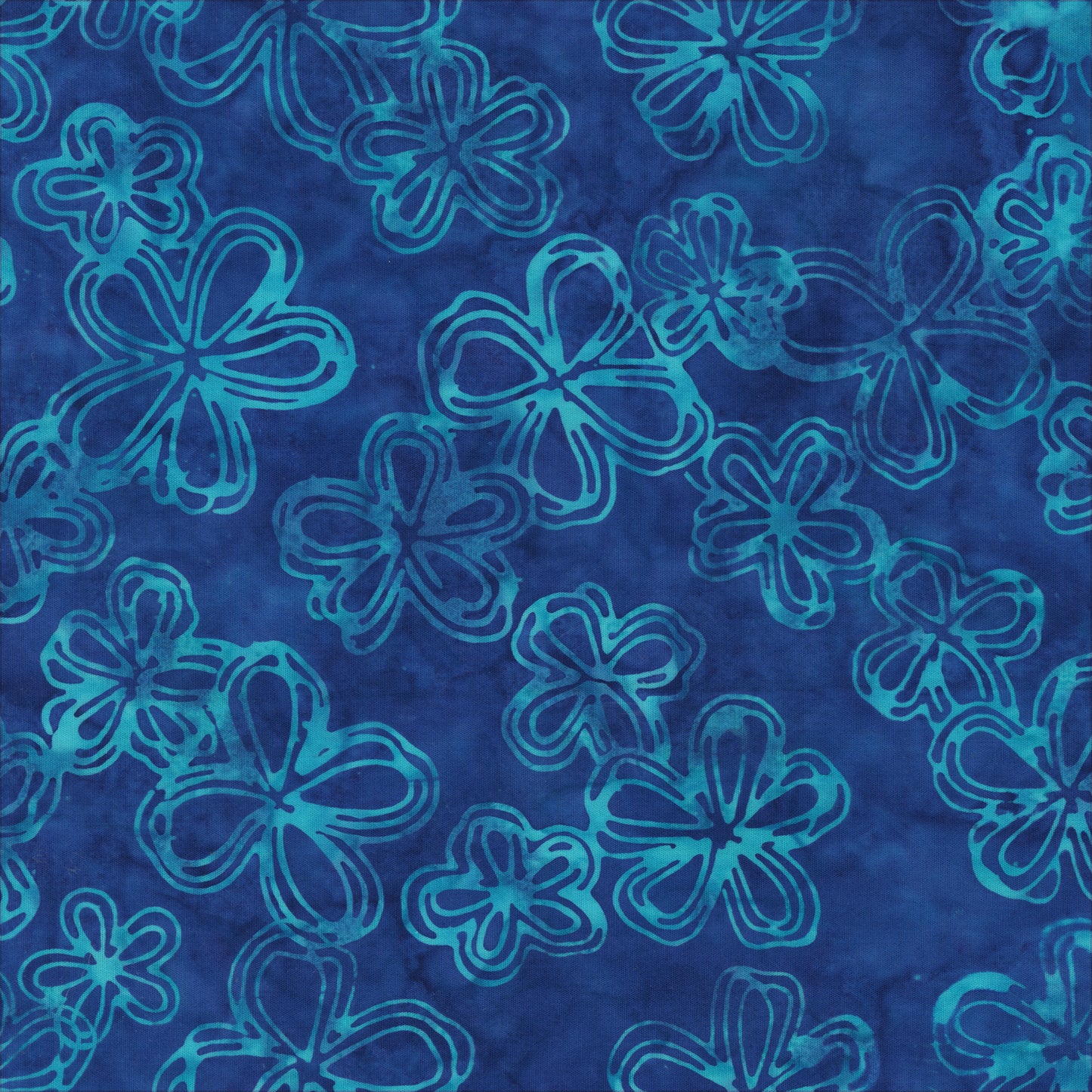 QE8: Charm - Etched Flowers - 451Q-7 Sapphire - Batik