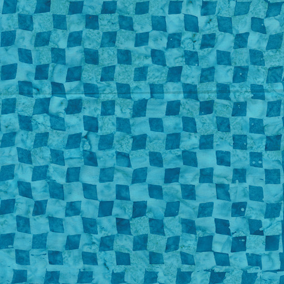 QE8: Charm - Checkerboard - 456Q-2 Cyan - Batik
