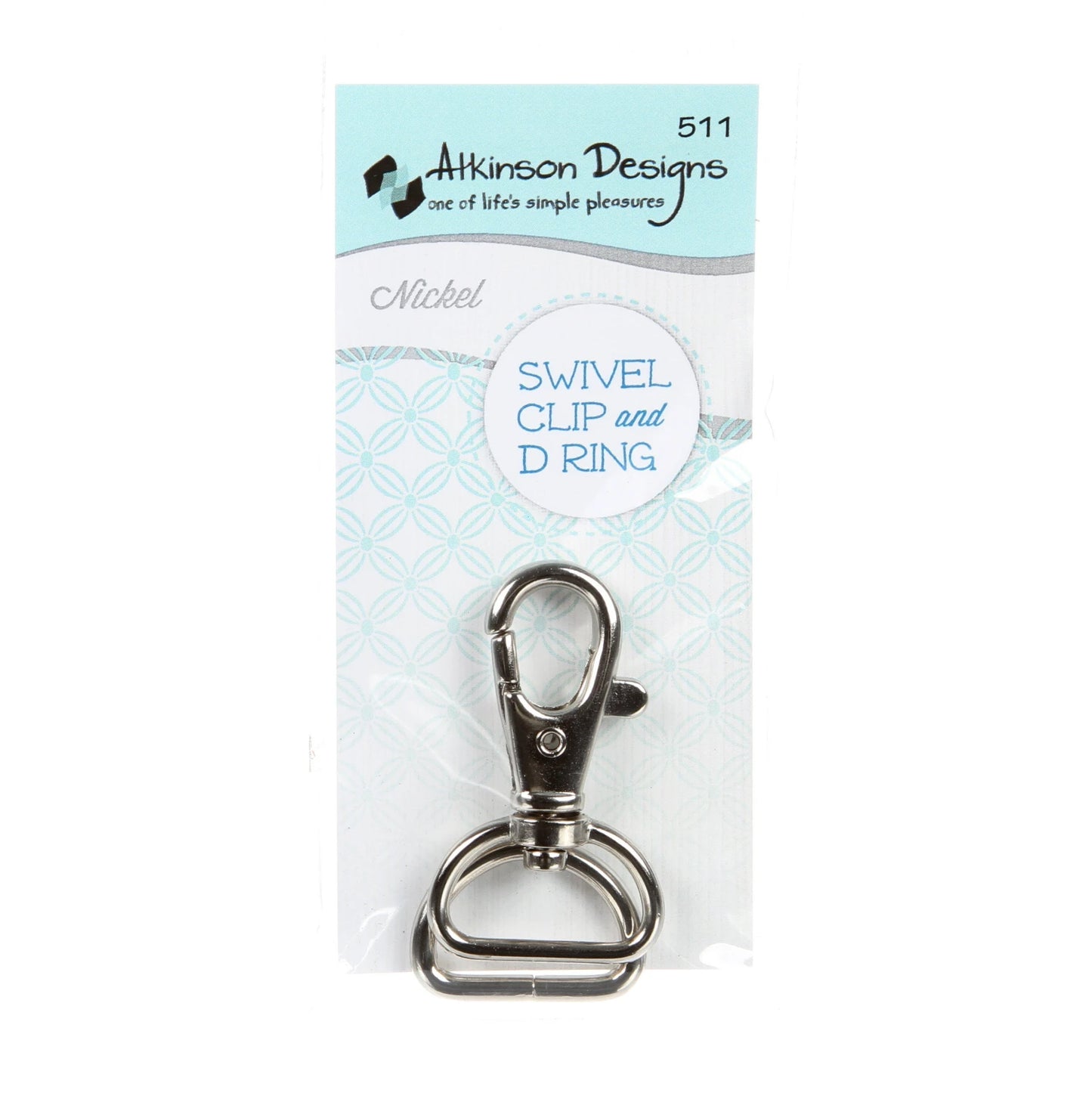 D Ring and Swivel Clip Nickel 1ct - 3/4in