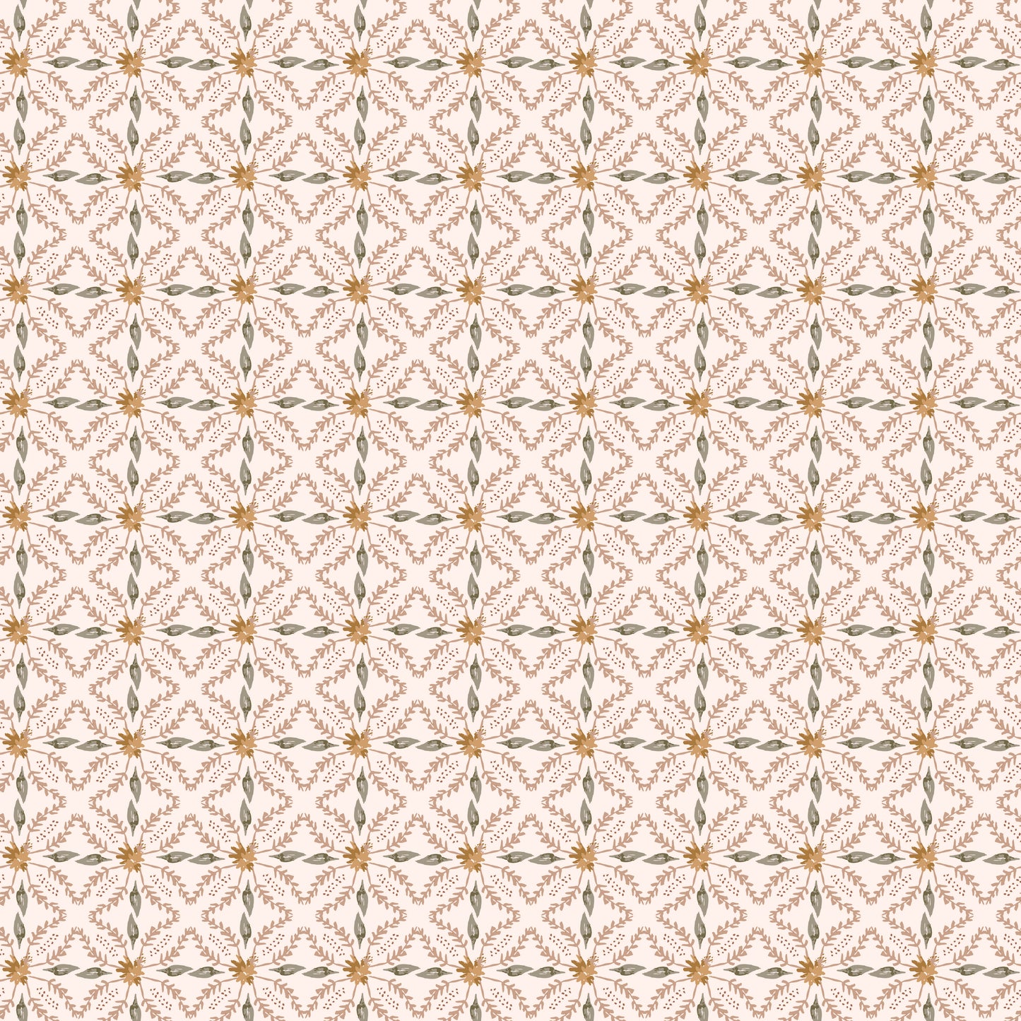 Dancing Daisies Blooming Gingham Ecru