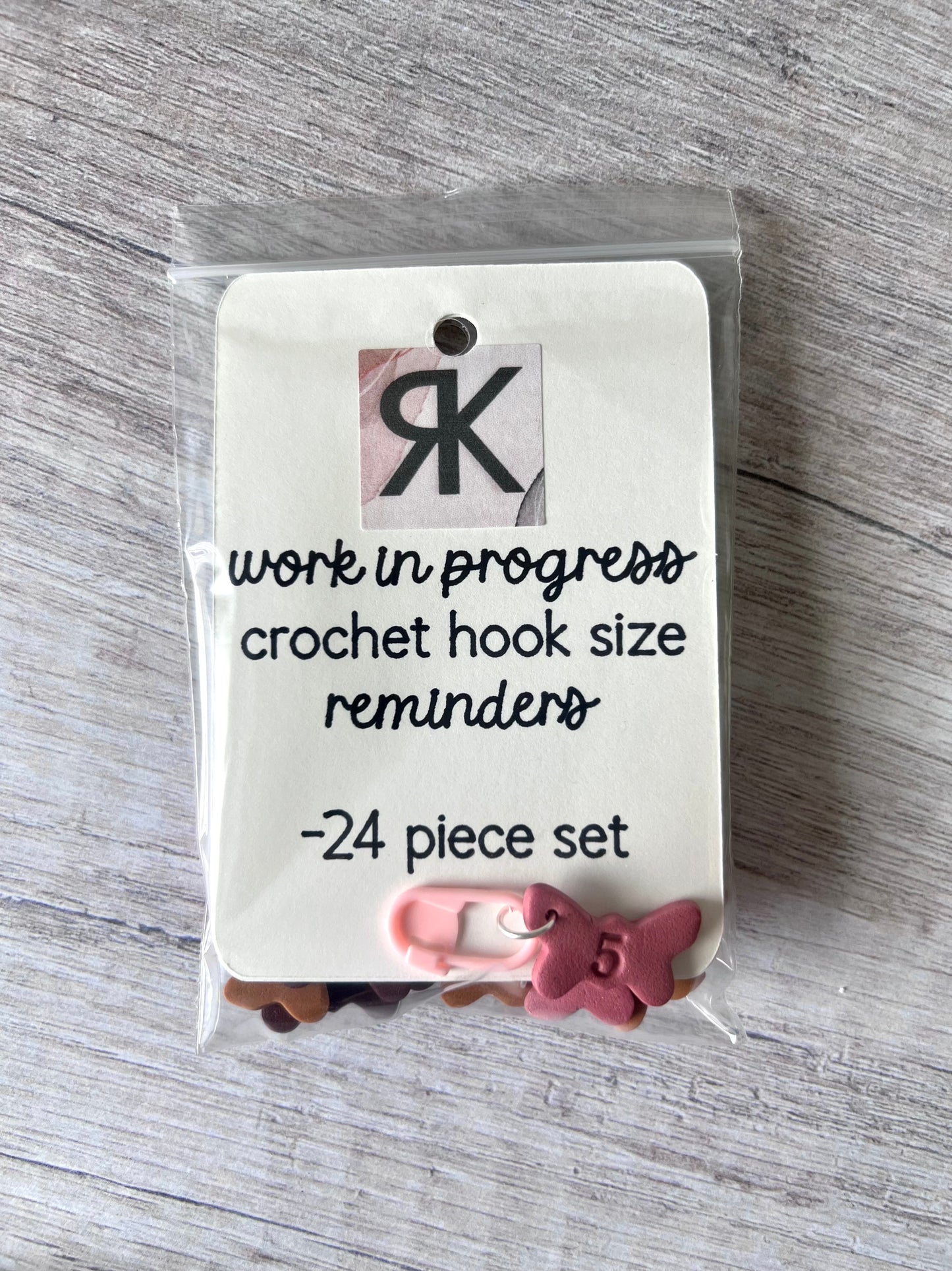 Crochet size reminders handmade