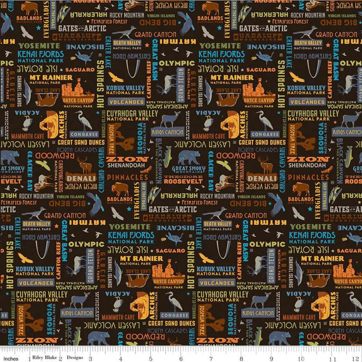 National Parks Word Print Black C8784-BLACK