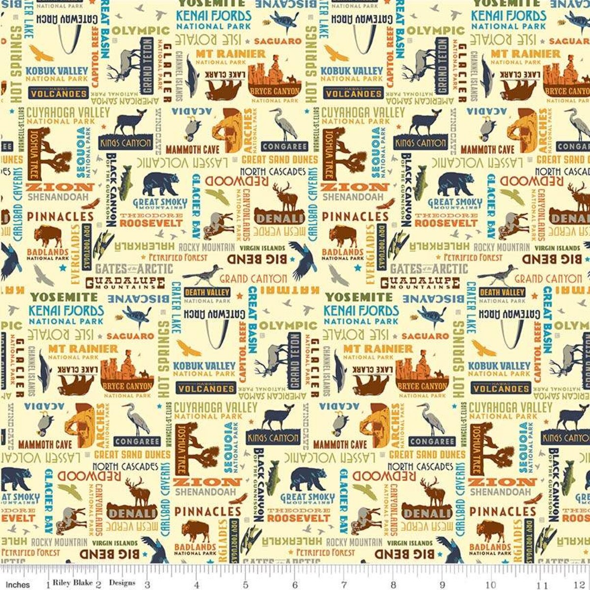 National Parks Word Print Cream