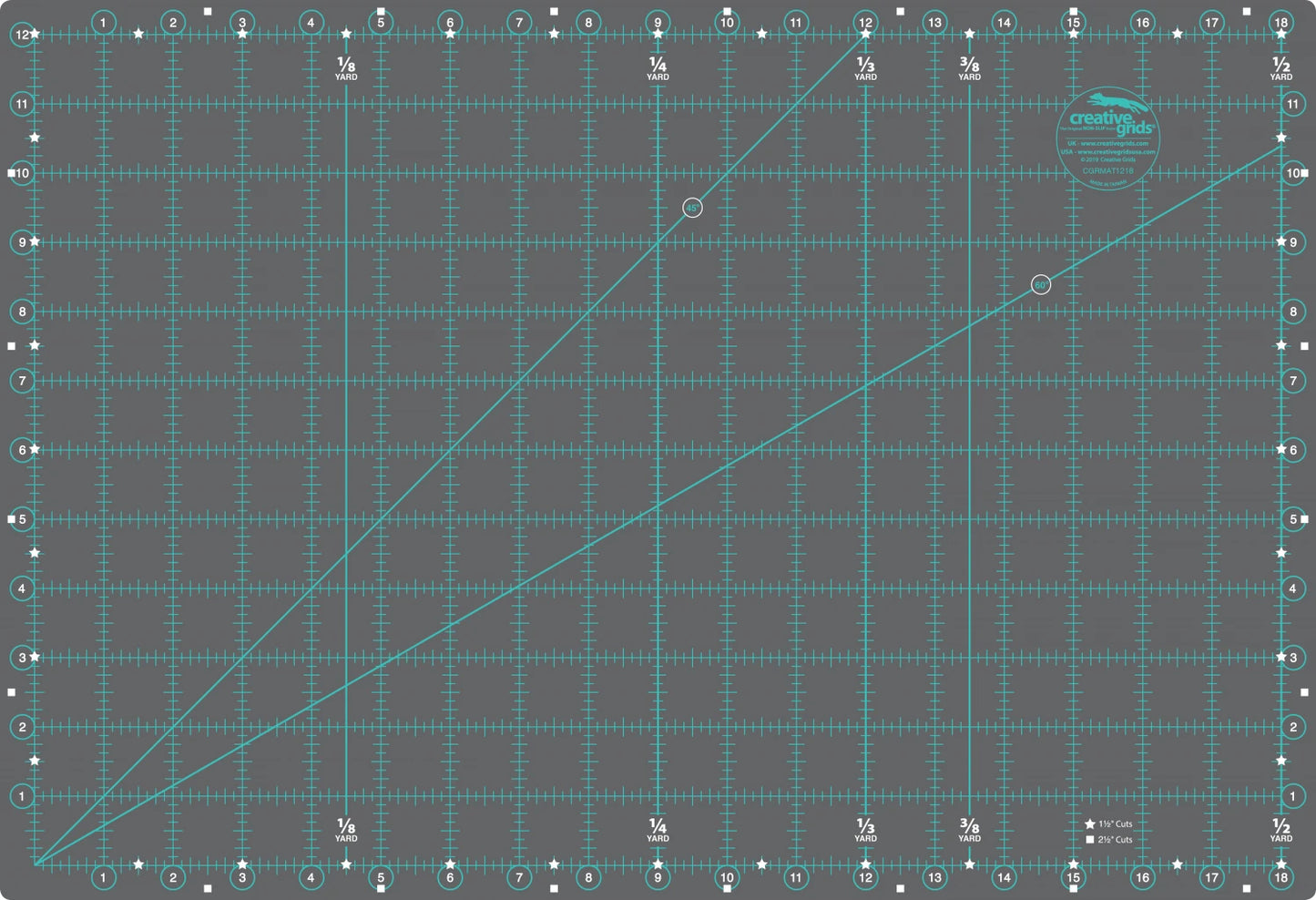 Creative Grids Self-Healing Double Sided Rotary Cutting Mat 12in x 18in