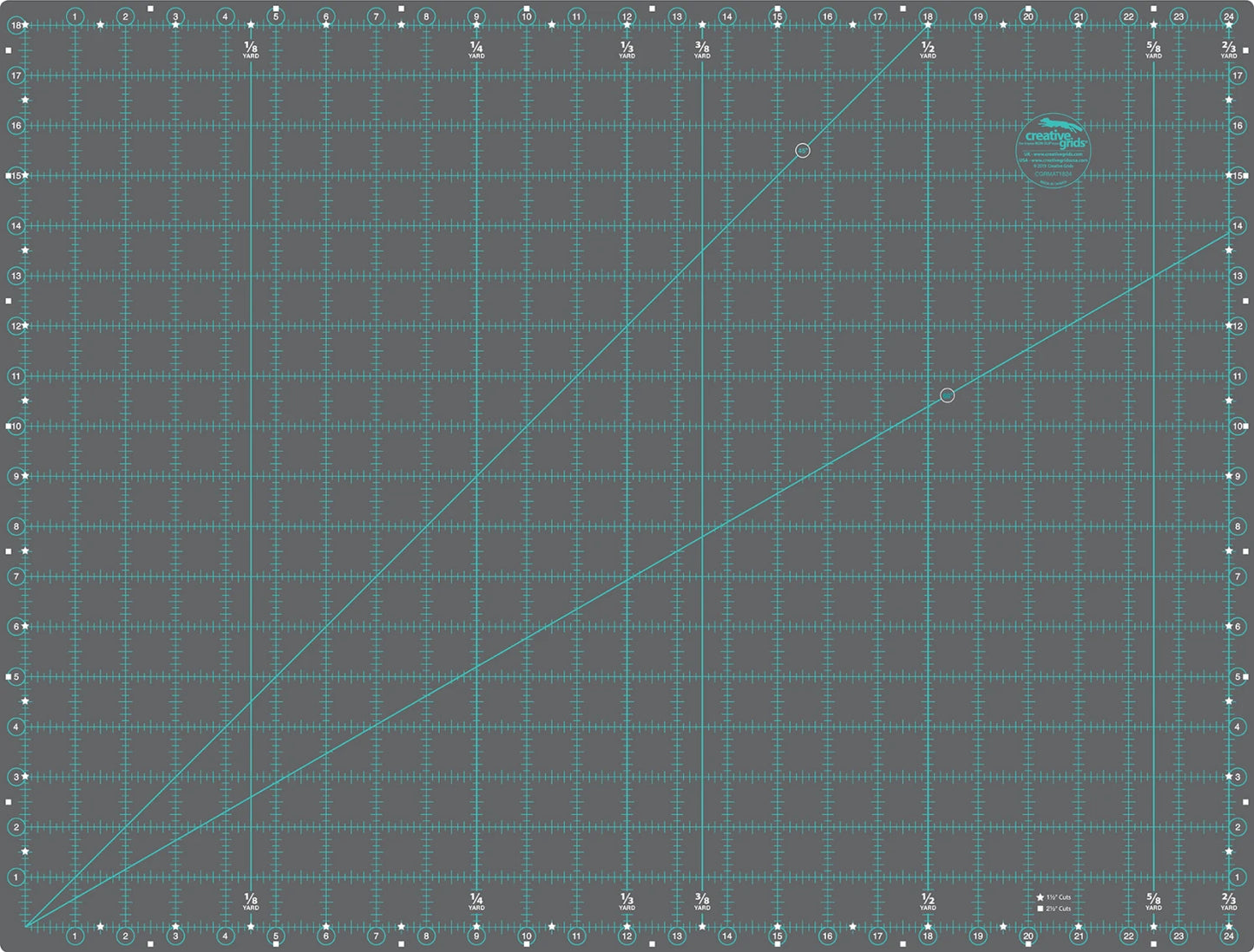 Creative Grids Self-Healing Double Sided Rotary Cutting Mat 18in x 24in