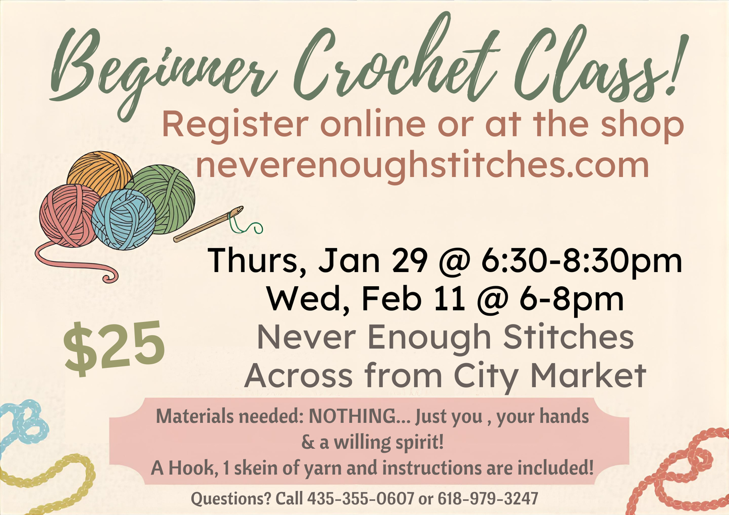 Beginner Crochet Class