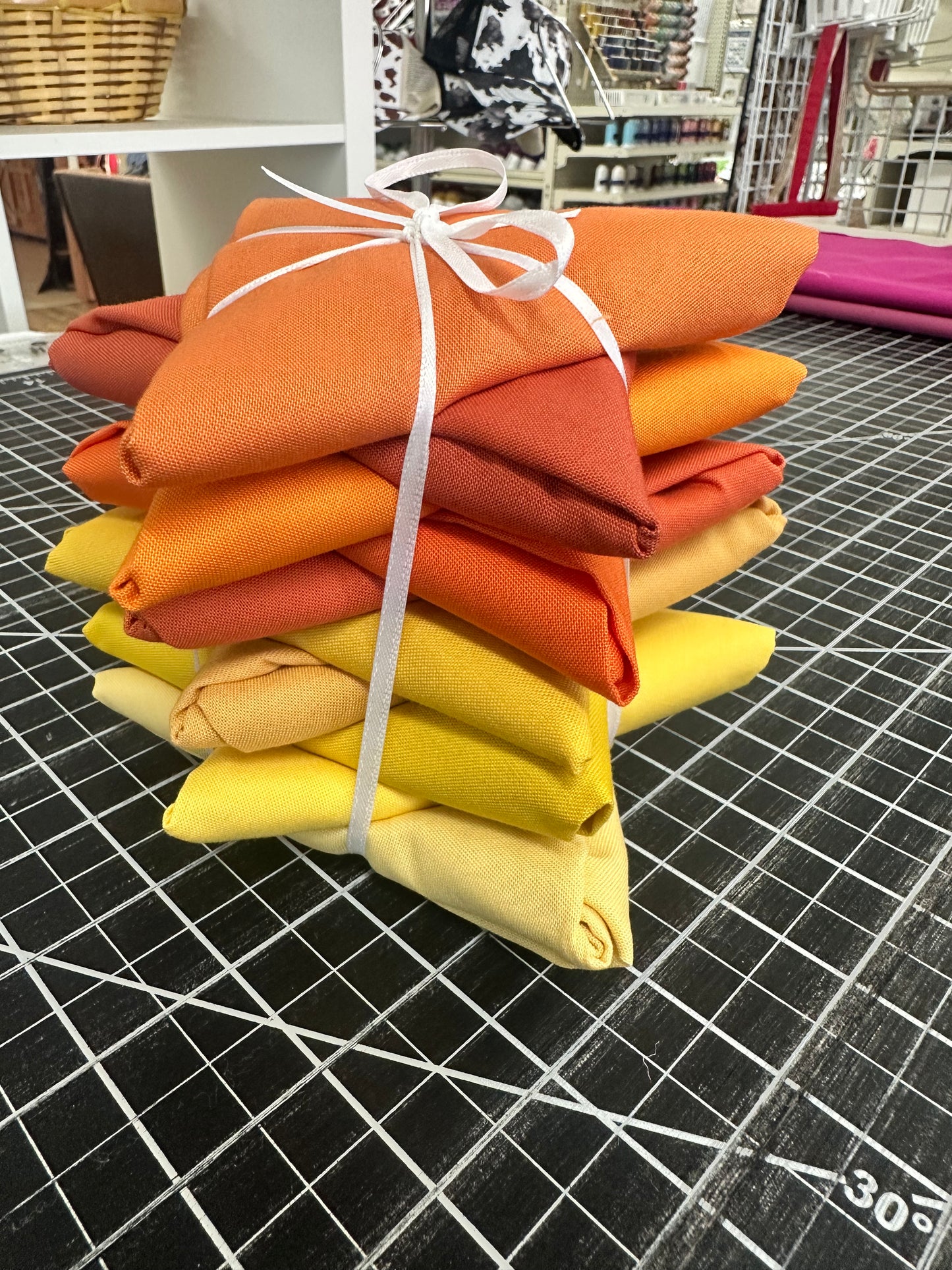 FQ-10 - Confetti Cotton Solids - Orange Yellow - Fat Quarter Bundle