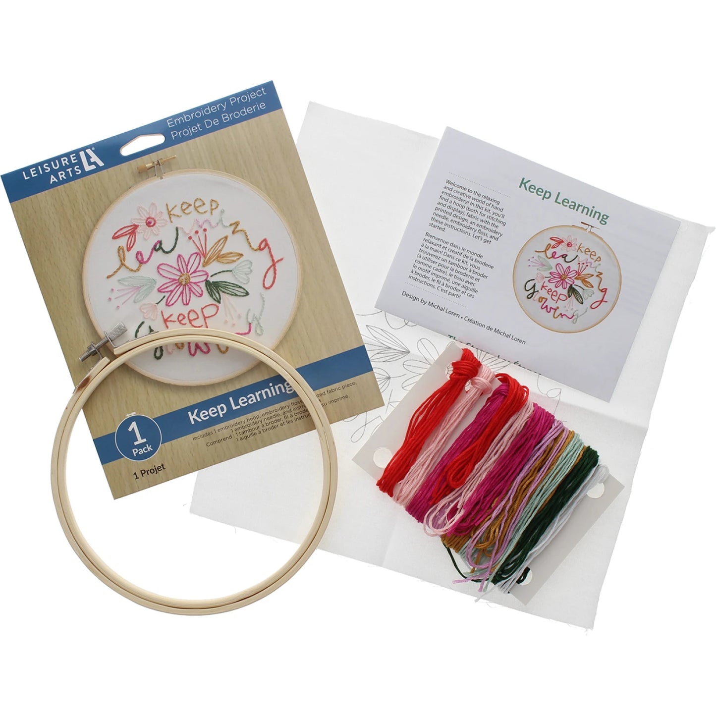 Leisure Arts Emb Kit 6" Keep Learning