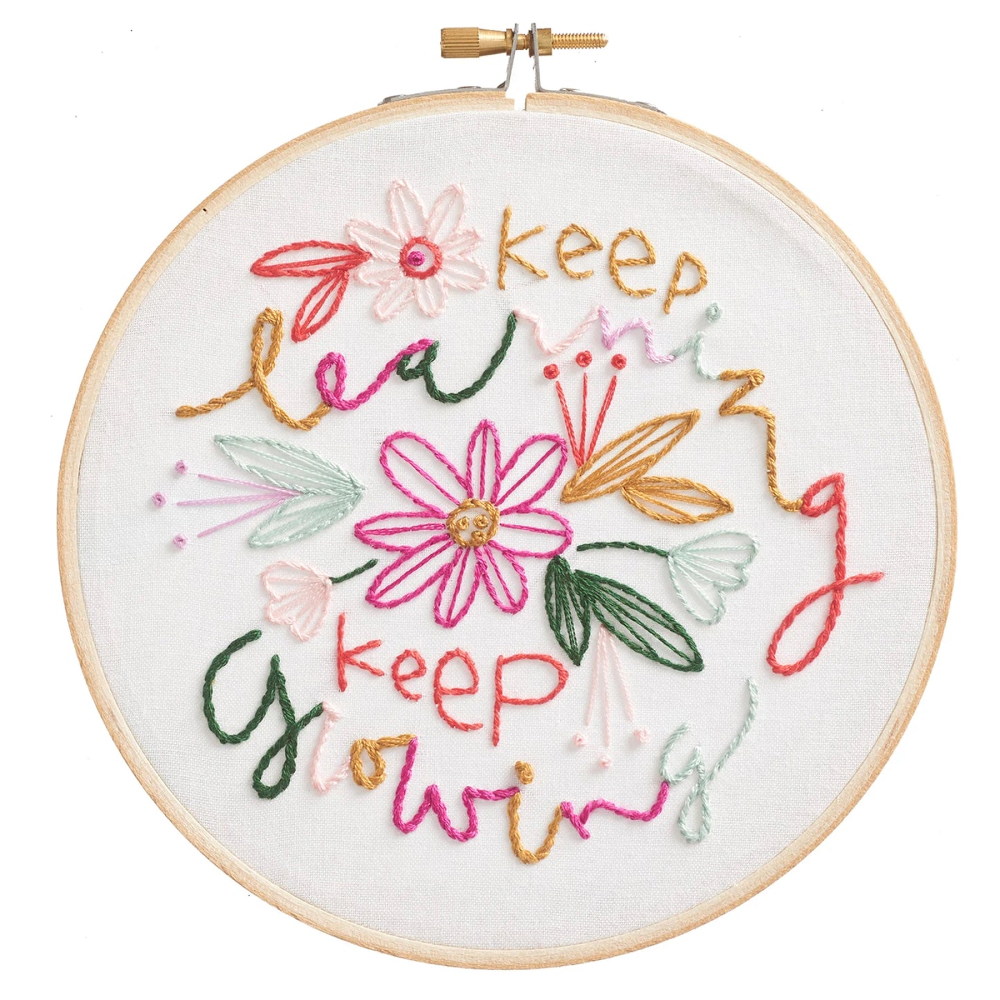 Leisure Arts Emb Kit 6" Keep Learning
