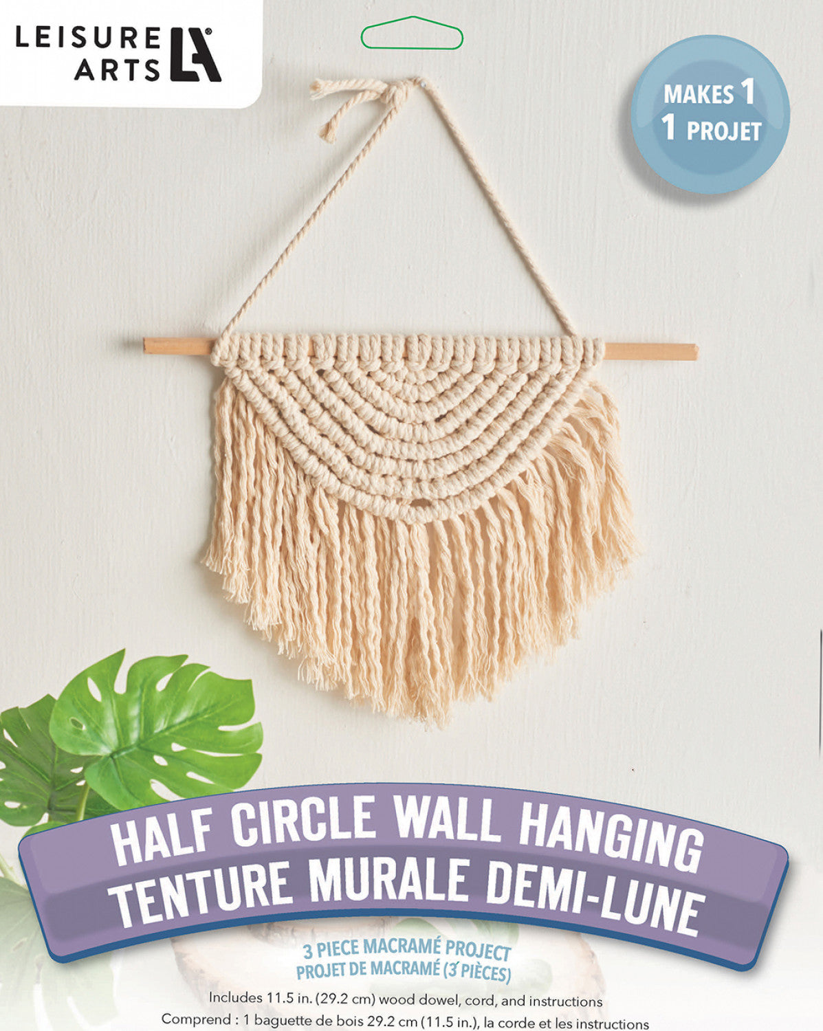 Leisure Arts Kit Macrame Half Circle Hanging