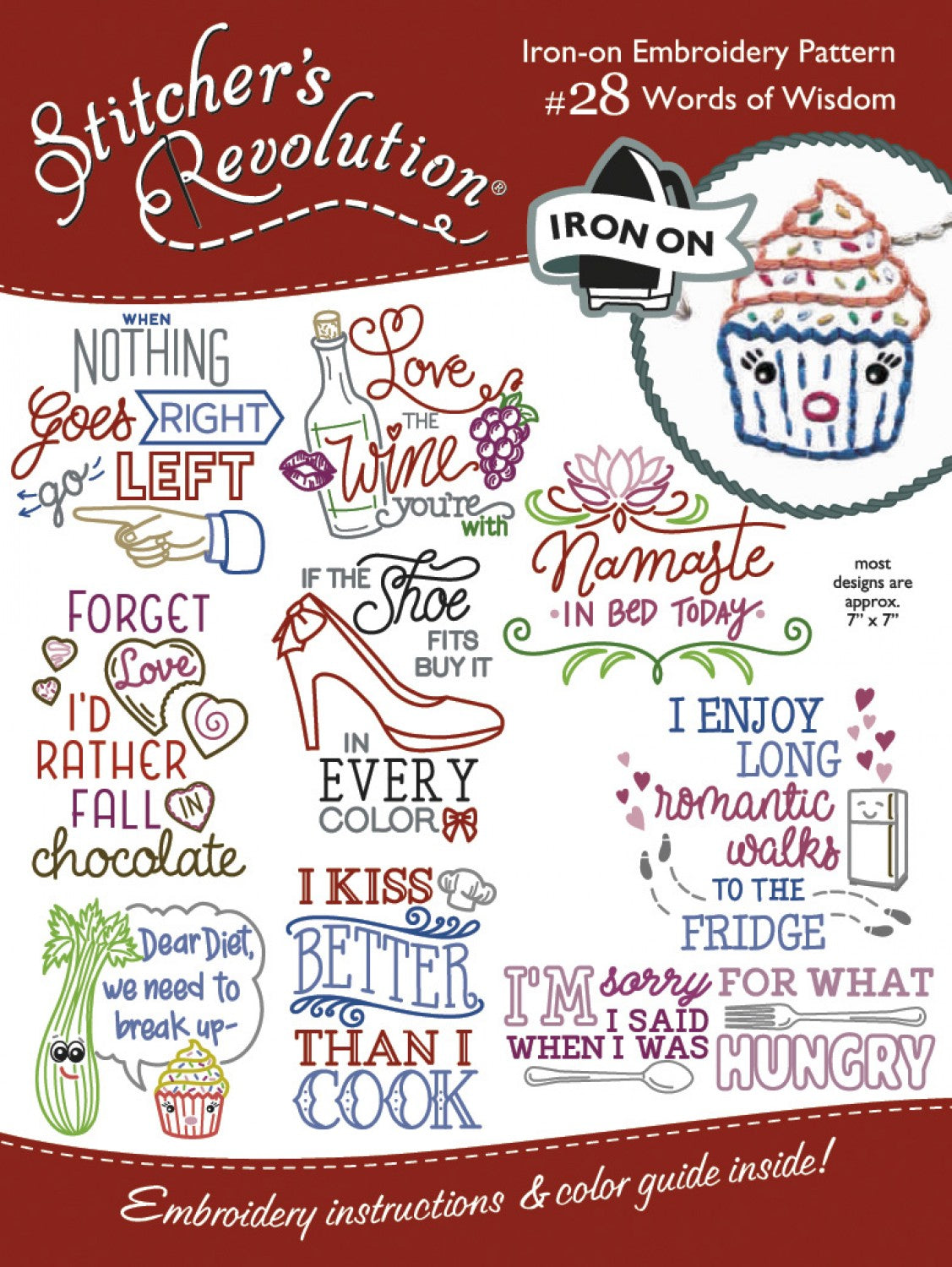 Stitcher's Revolution Embroidery Transfer Pattern - Words of Wisdom