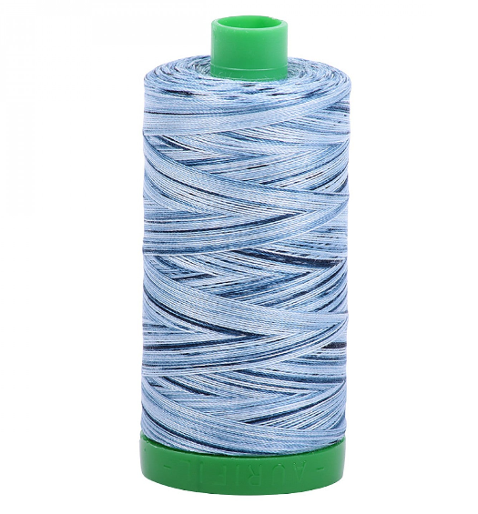A1140-4669 Mako Cotton Embroidery Thread 40wt 1094yds Variegated Blue