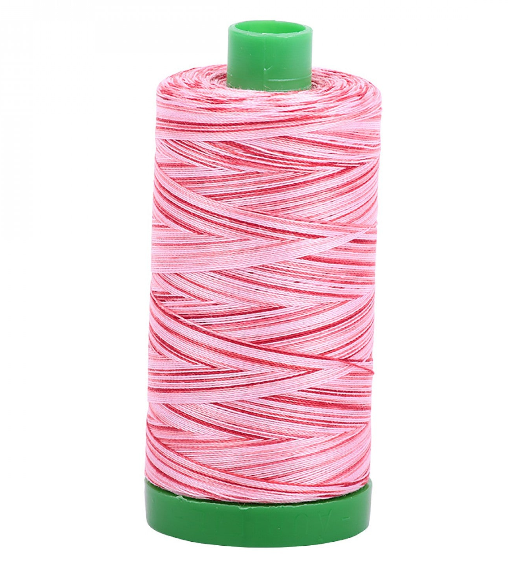 A1140-4668 Mako Cotton Embroidery Thread 40wt 1094yds Variegated Pink & Red