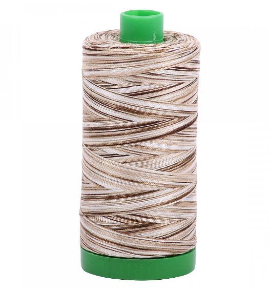 A1140-4667 Mako Cotton Embroidery Thread 40wt 1094yds Variegated Brown & White
