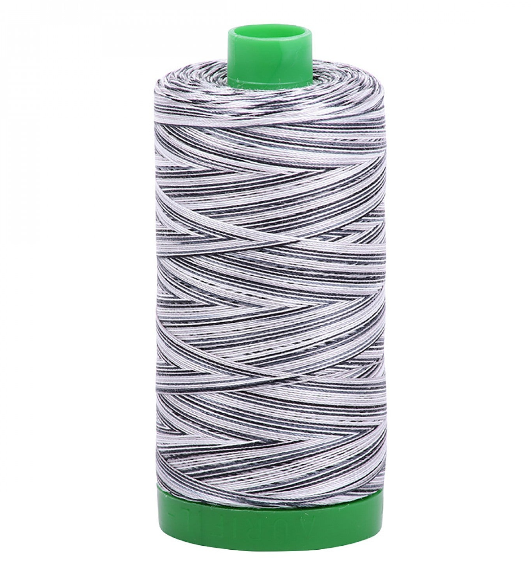 A1140-4652 Mako Cotton Embroidery Thread 40wt 1094yds Variegated B&W