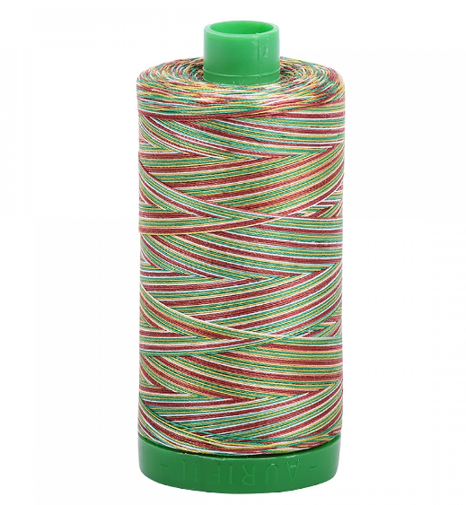 A1140-4650 Mako Cotton Embroidery Thread 40wt 1094yds Variegated Green & Red