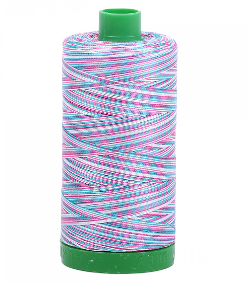 A1140-4647 Mako Cotton Embroidery Thread 40wt 1094yds Variegated Pink & Blue
