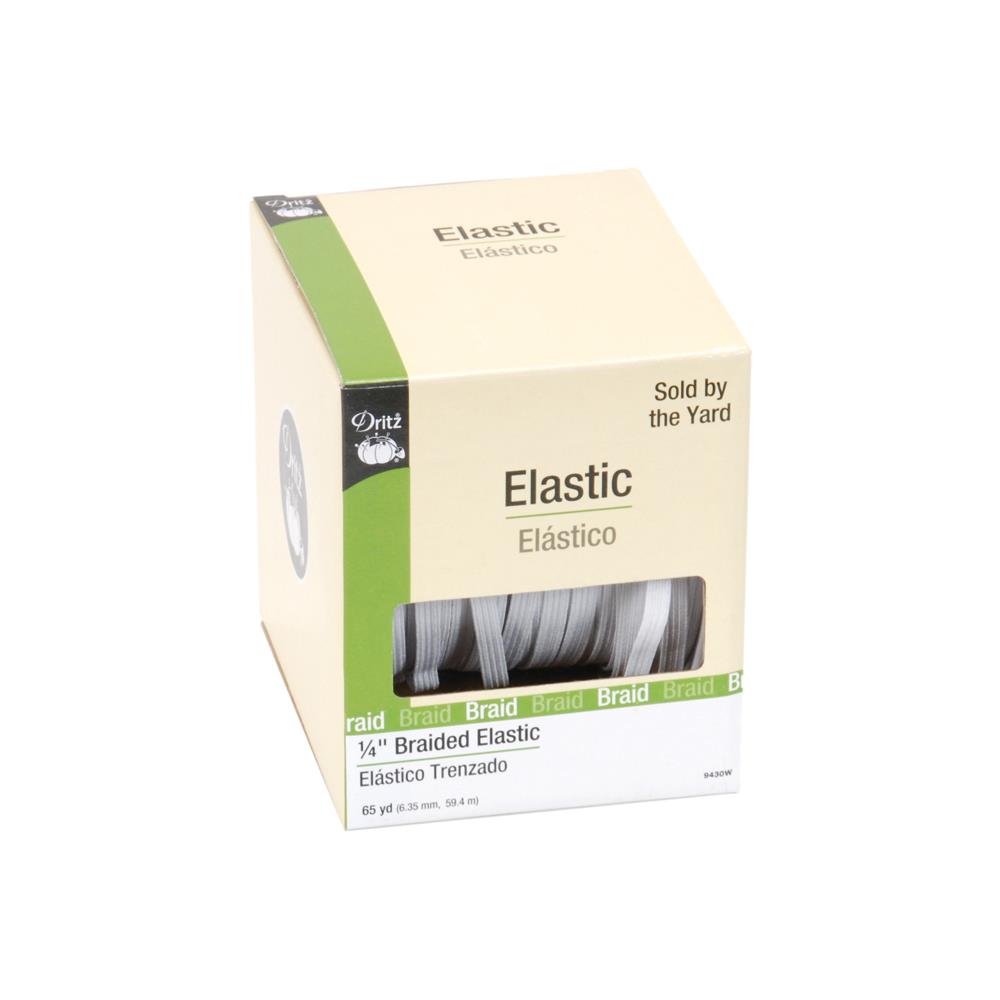 Dritz Braided Elastic 1/4" White