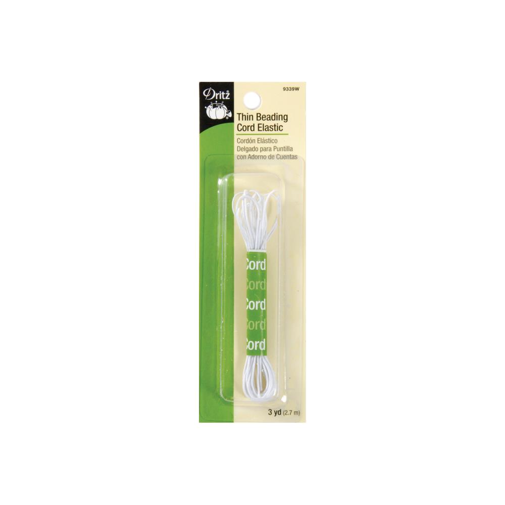 Dritz Thin Beading Cord Elastic 3yd White