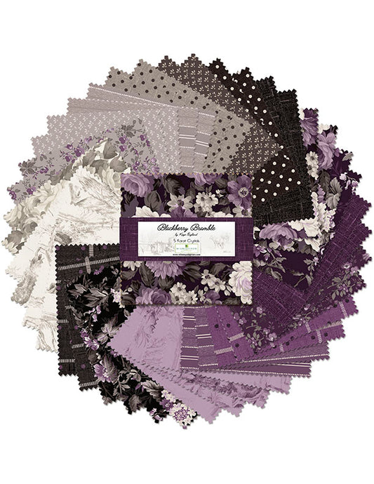 Blackberry Bramble - 5" squares - 508 876 508