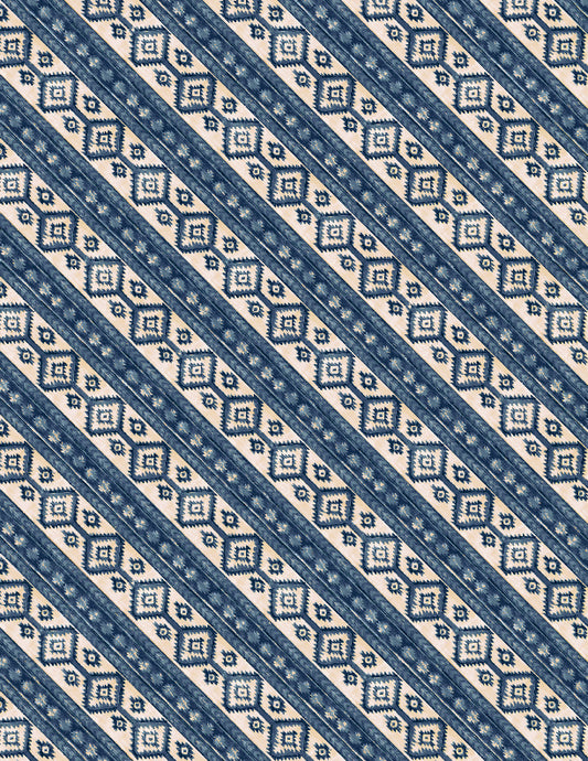 Riders On The Range - Diagonal Stripe Blue