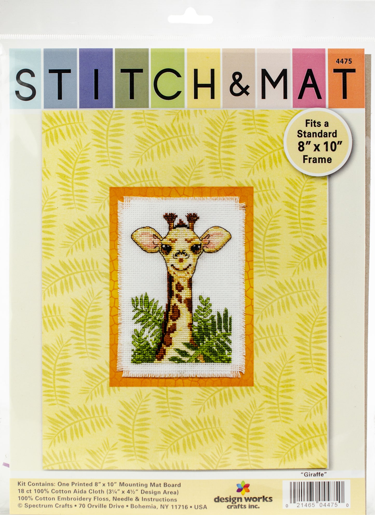 Design Works Stitch & Mat Counted Cross Stitch Kit 3"X4.5" Giraffe