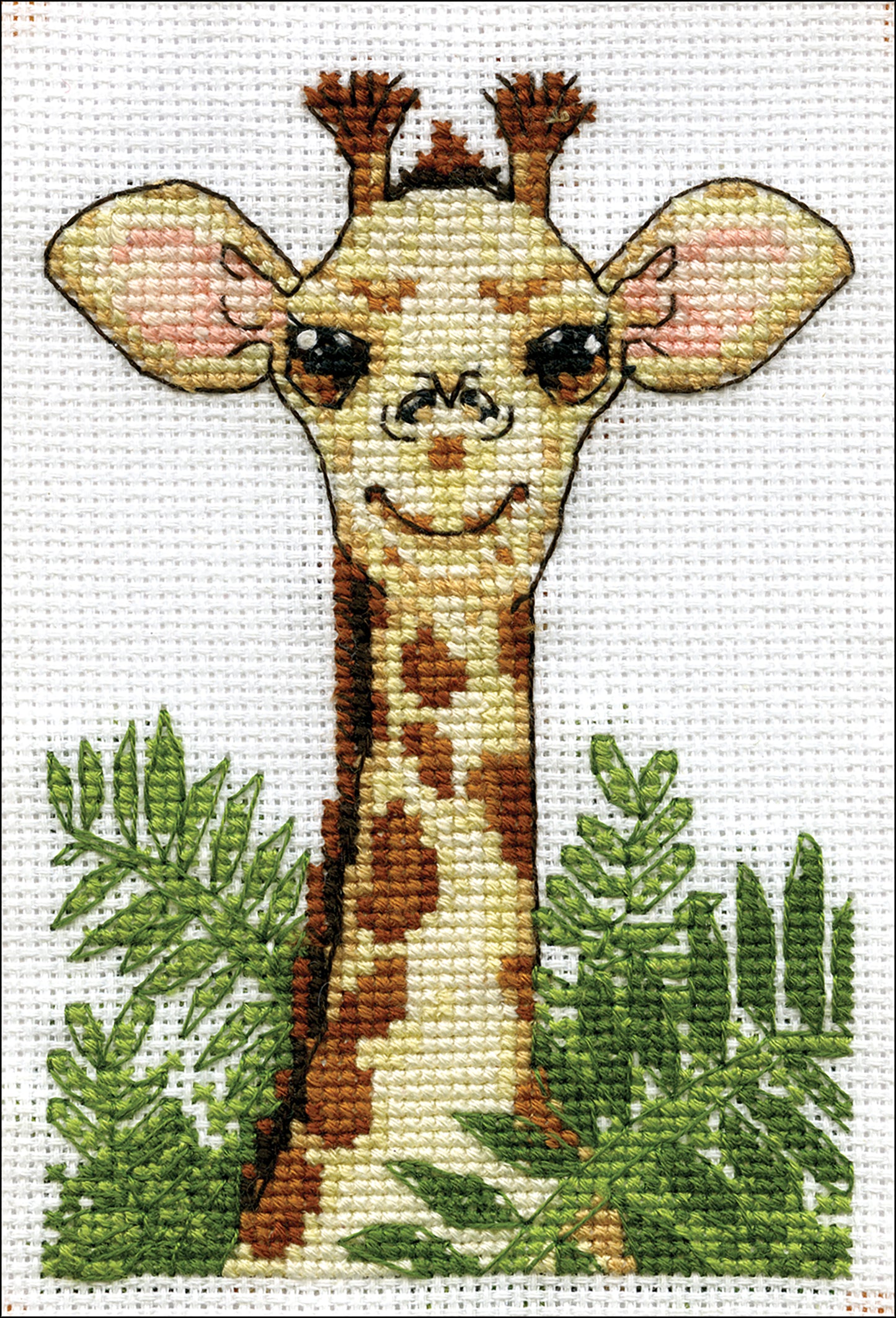Design Works Stitch & Mat Counted Cross Stitch Kit 3"X4.5" Giraffe