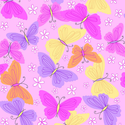 Flannel Pink/Purple Butterflies Comfy Flannel