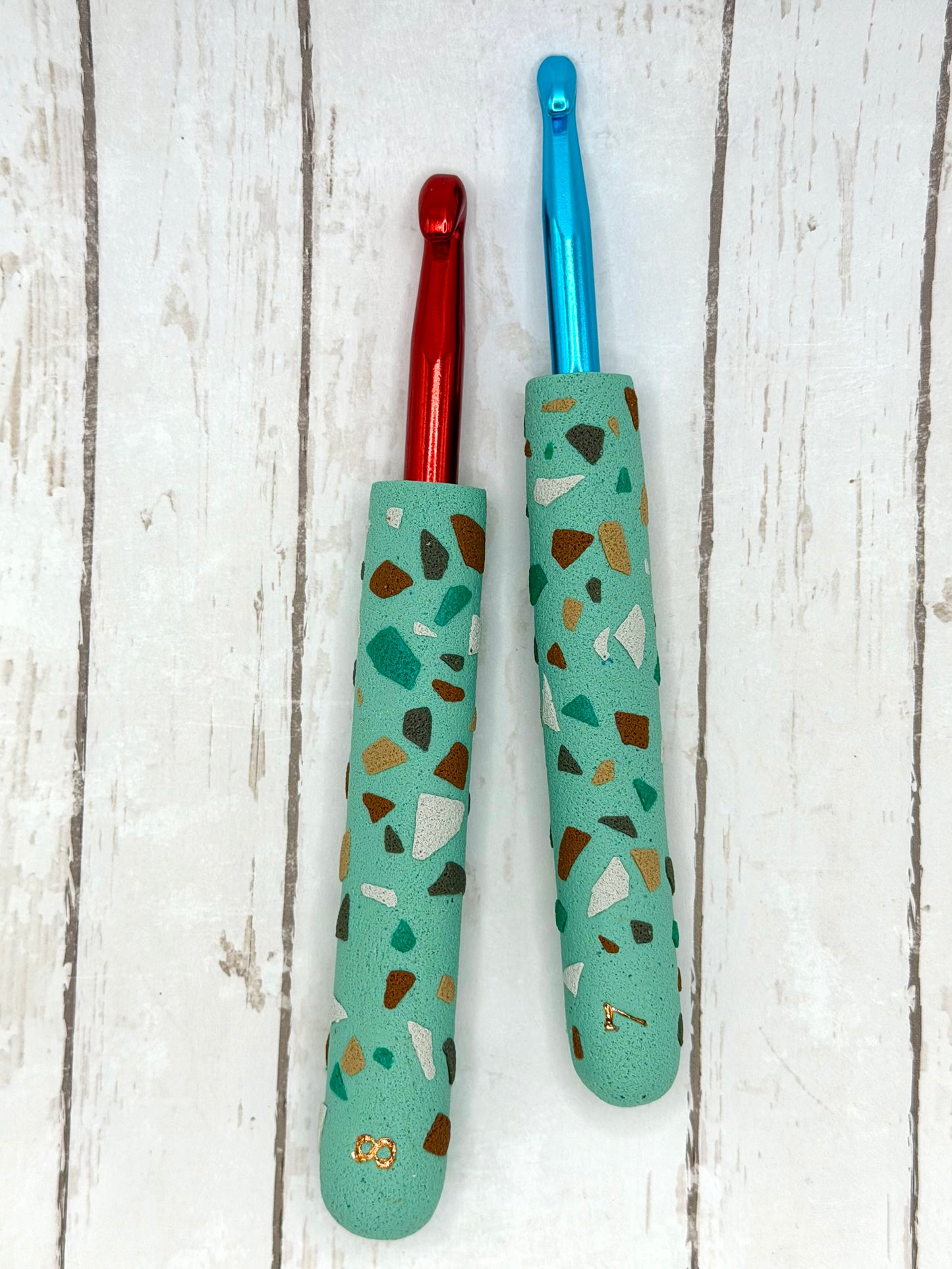 Crochet Hook Set - Green Terrazzo
