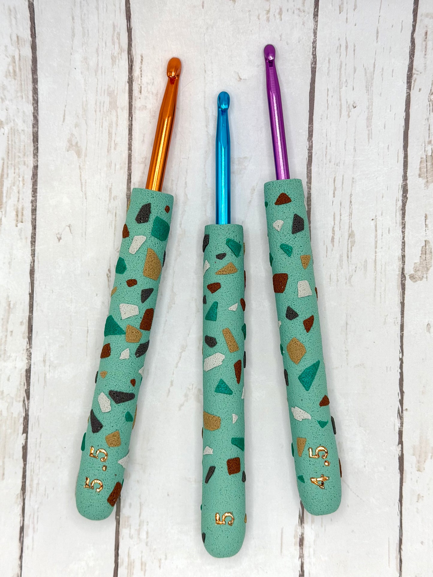 Crochet Hook Set - Green Terrazzo