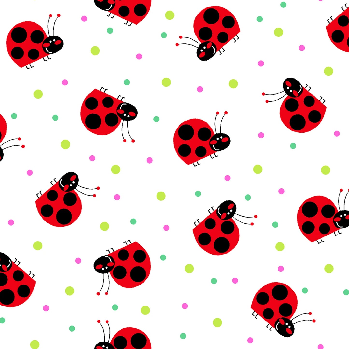 Flannel White Ladybug