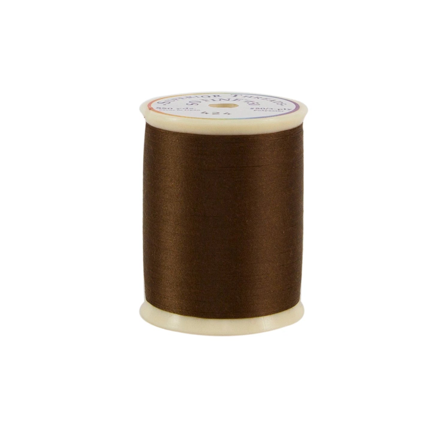 424 So Fine Polyester Thread 3-ply 50wt 550yds Chocolate
