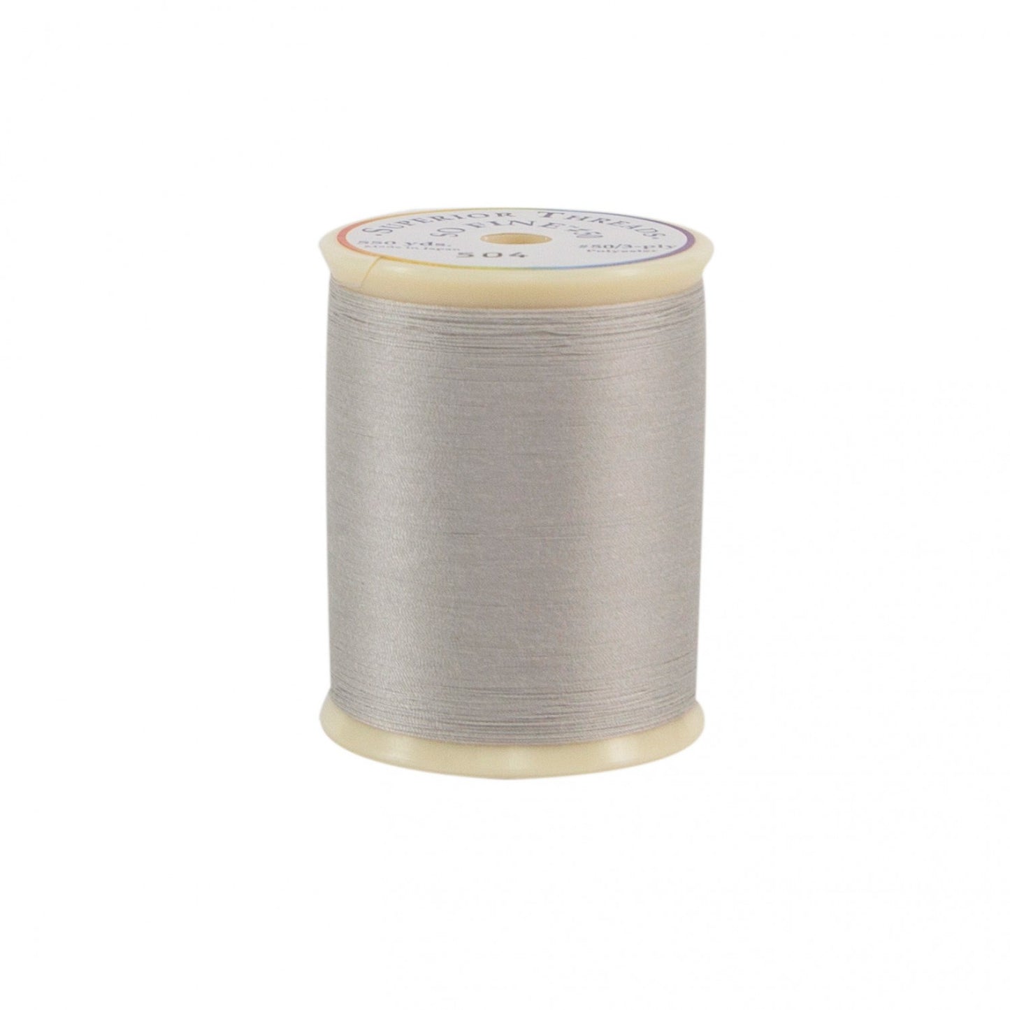 504 So Fine Polyester Thread 3-ply 50wt 550yds Silver Screen