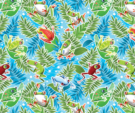 Frog Rainforest Light Turquoise