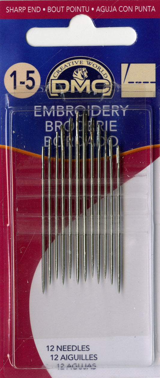 DMC Embroidery / Crewel Needles Size 1/5