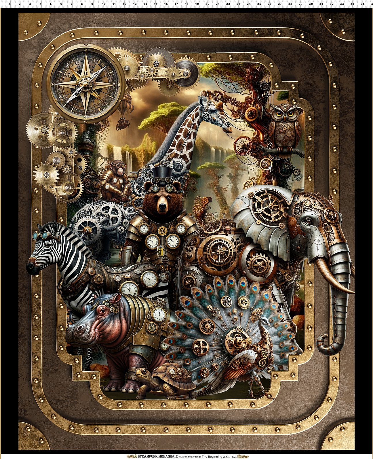 Steampunk Menagerie Large Panel