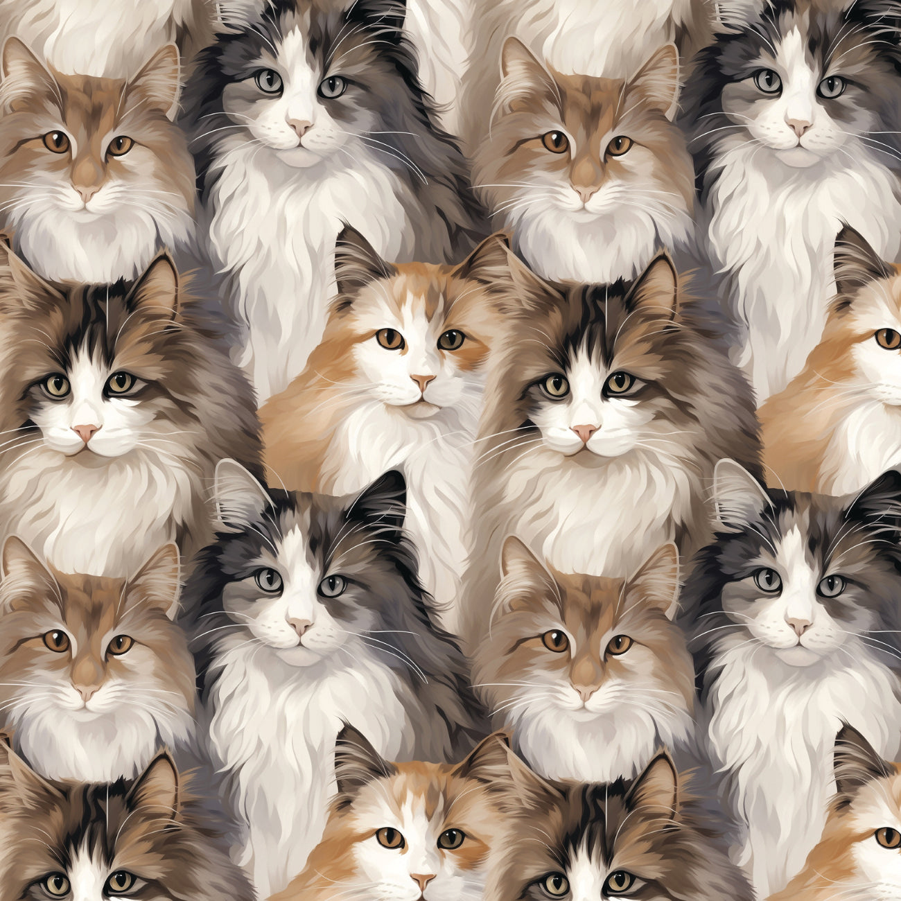 Paw & Whisker - Longhaired Cats - Multi - 21250602-01