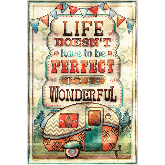 Design Works Counted Cross Stitch Kit 8"X12" Life Is Wonderful