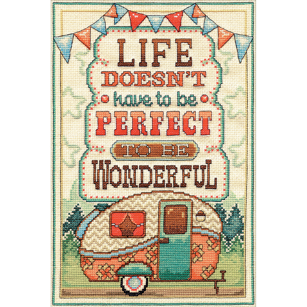 Design Works Counted Cross Stitch Kit 8"X12" Life Is Wonderful